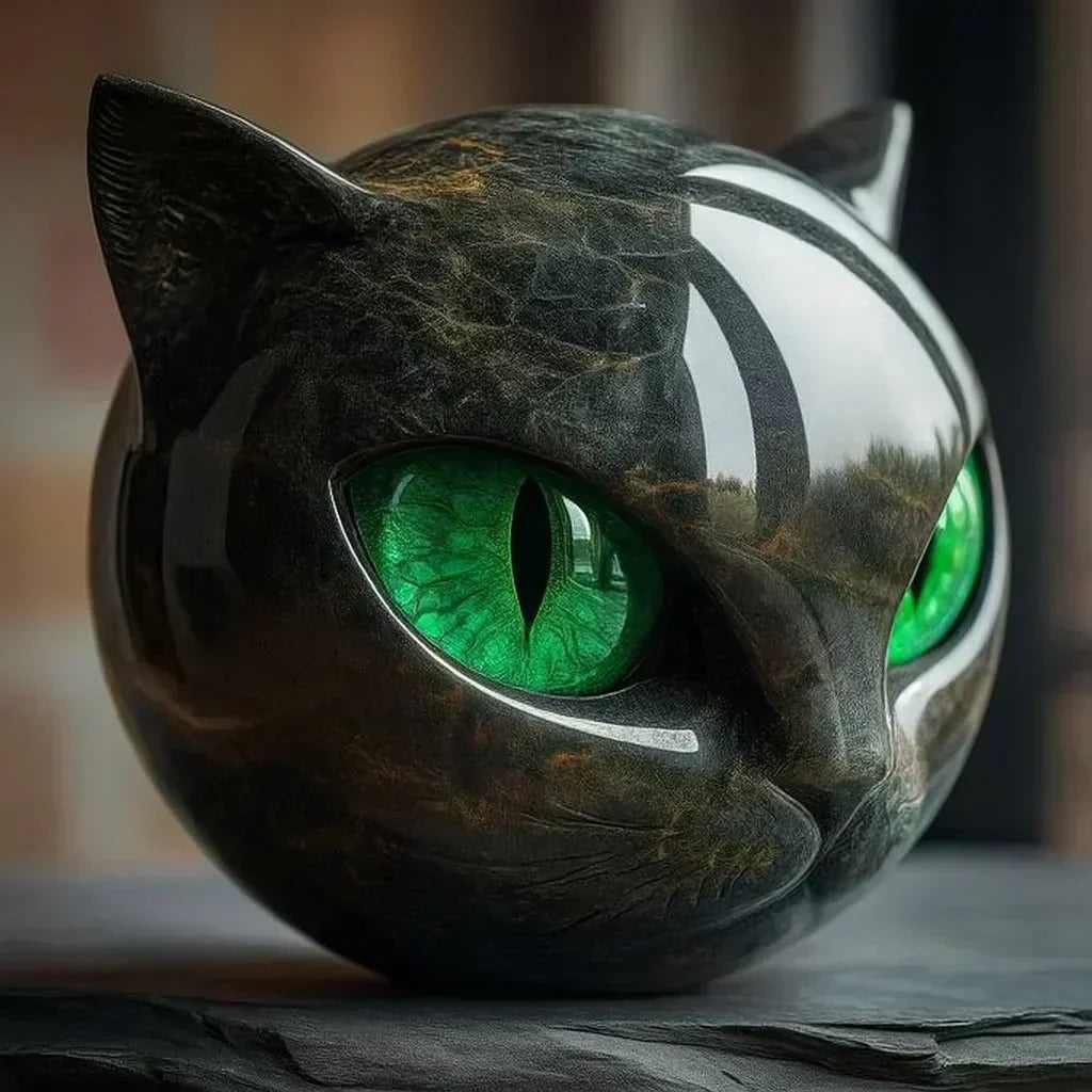 Mystica™ Cat Sculpture – Mystical Marble-Look Design
