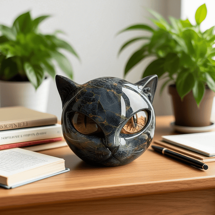 Mystica™ Cat Sculpture – Mystical Marble-Look Design