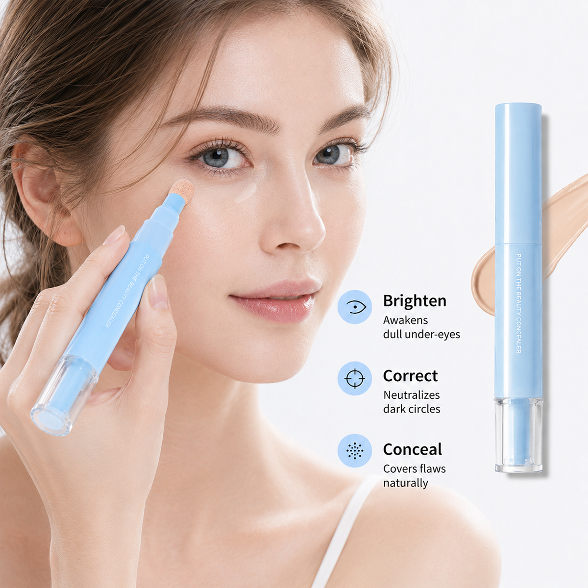 🎁 Buy 1 Get 1 Free ✨ Concealer Stick & Cream – Covers Dark Circles, Blemishes & Marks, Hydrates and Blends Seamlessly