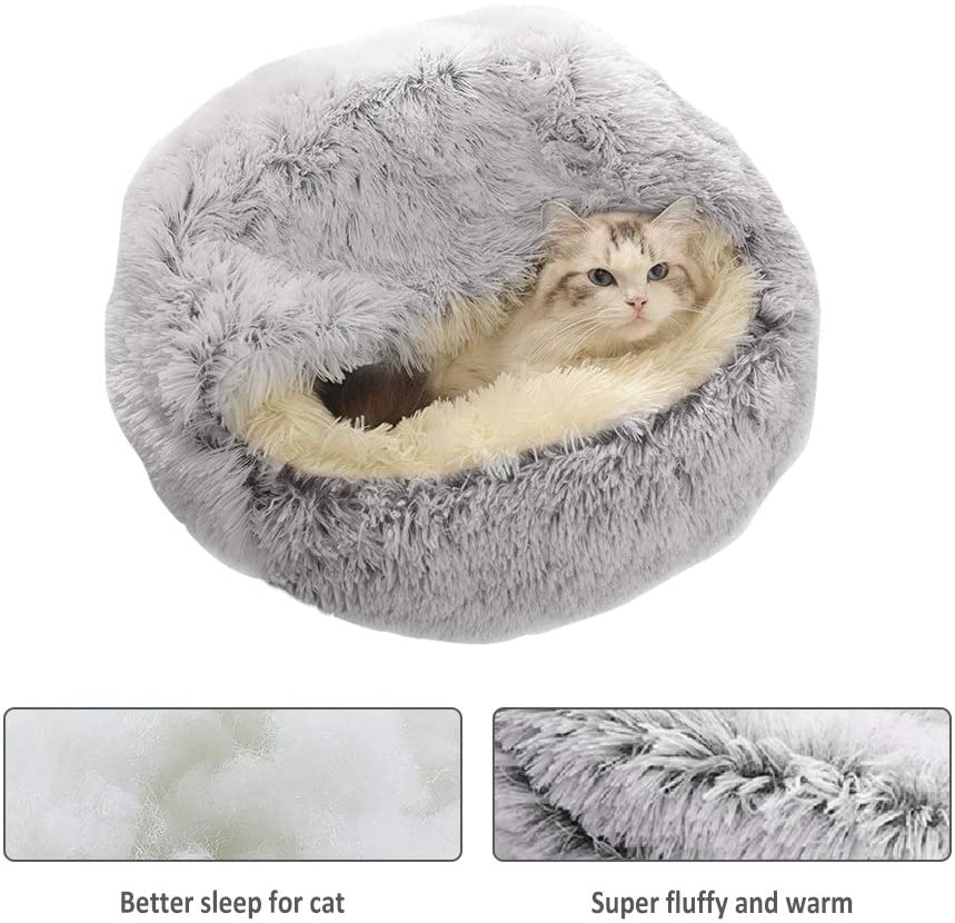 CozyNook Plush Round Pet Bed for Dogs and Cats