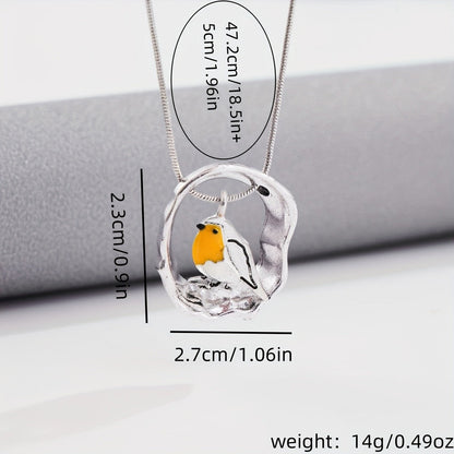 Necklace with a robin