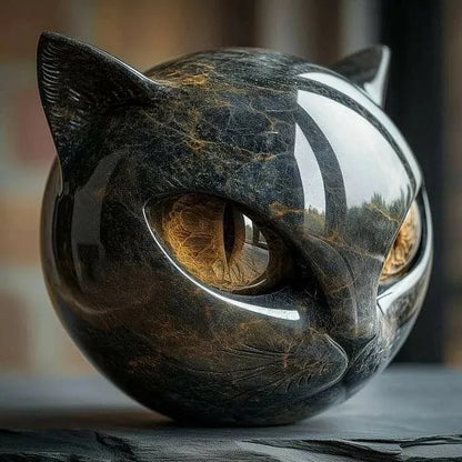 Mystica™ Cat Sculpture – Mystical Marble-Look Design
