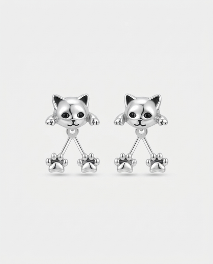 Women’s Silver Plated Cat Paw Earrings - Eleanor