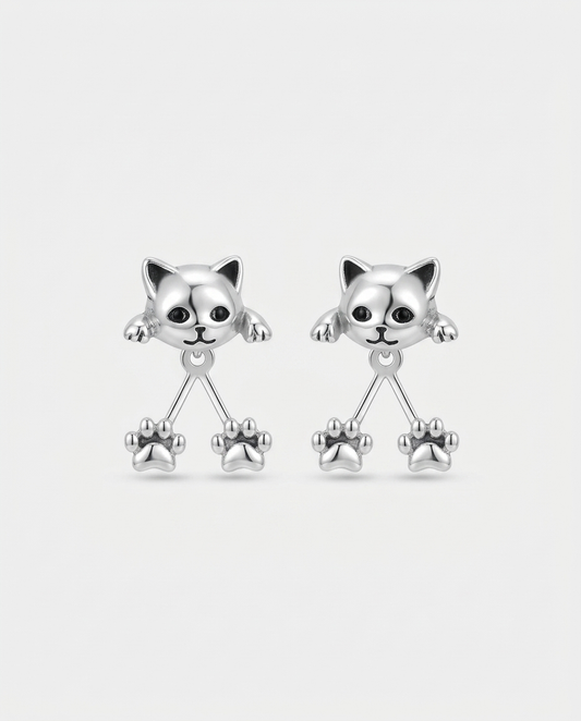Women’s Silver Plated Cat Paw Earrings - Eleanor