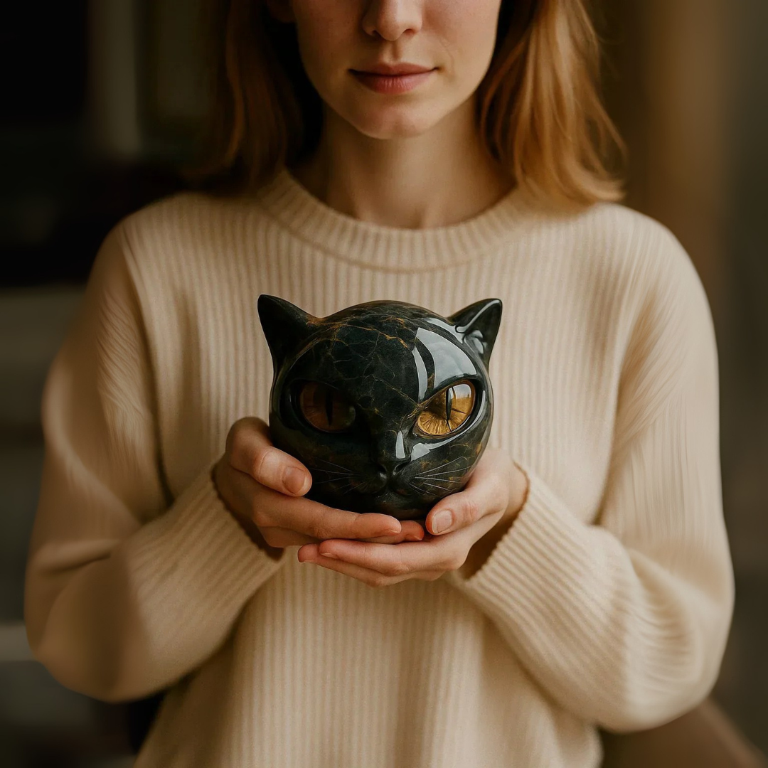 Mystica™ Cat Sculpture – Mystical Marble-Look Design